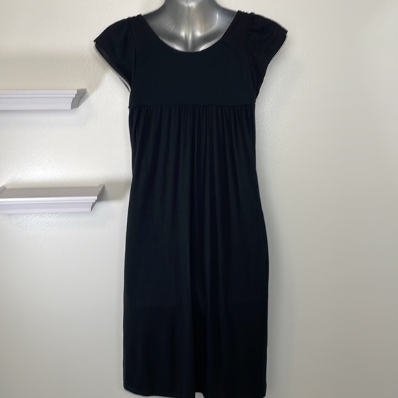 Black Night Gown Slip Night Dress Lace Trim Plume - Picture 4 of 6